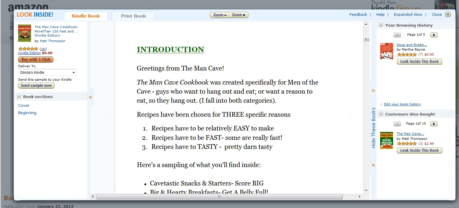 How do you enable the Look Inside the Book feature on a Kindle?